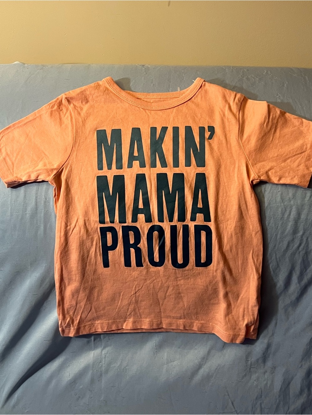 The Children's Place Orange Tee with Navy 'MAKIN' MAMA PROUD' Graphic